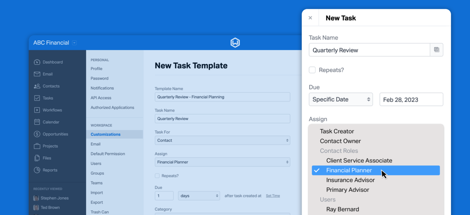 New In Wealthbox Task Templates With Dynamic Role Assignments