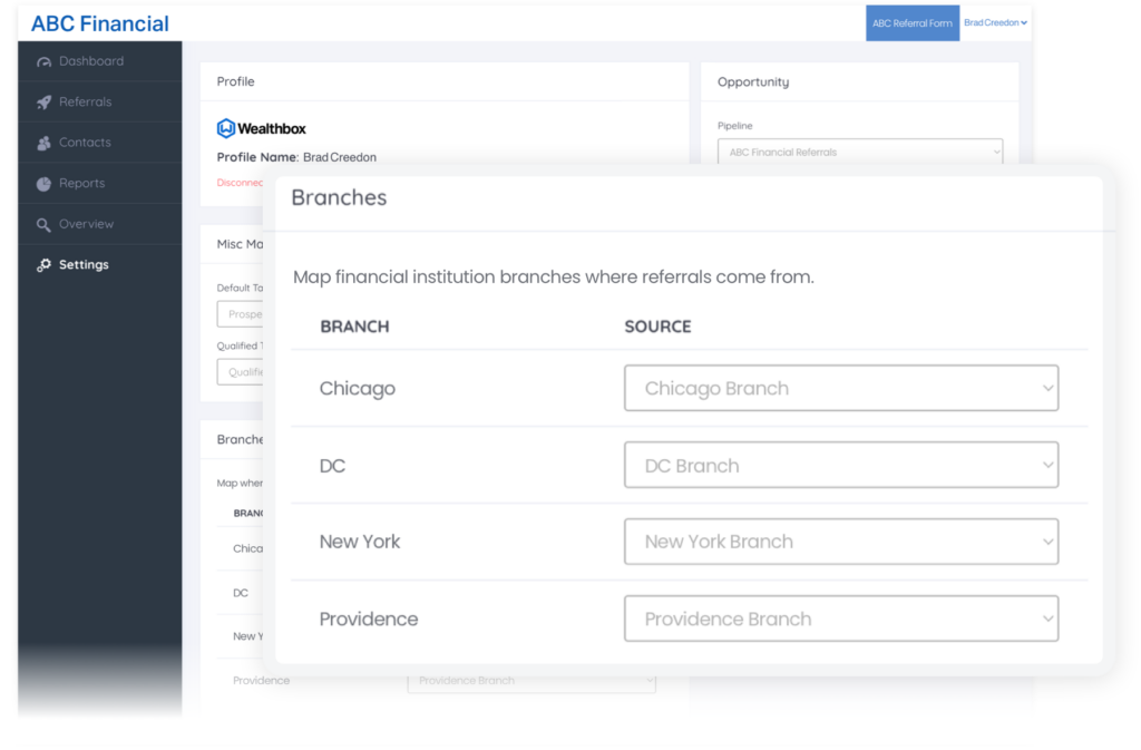 Mapping referral data from ReferTrac to Wealthbox