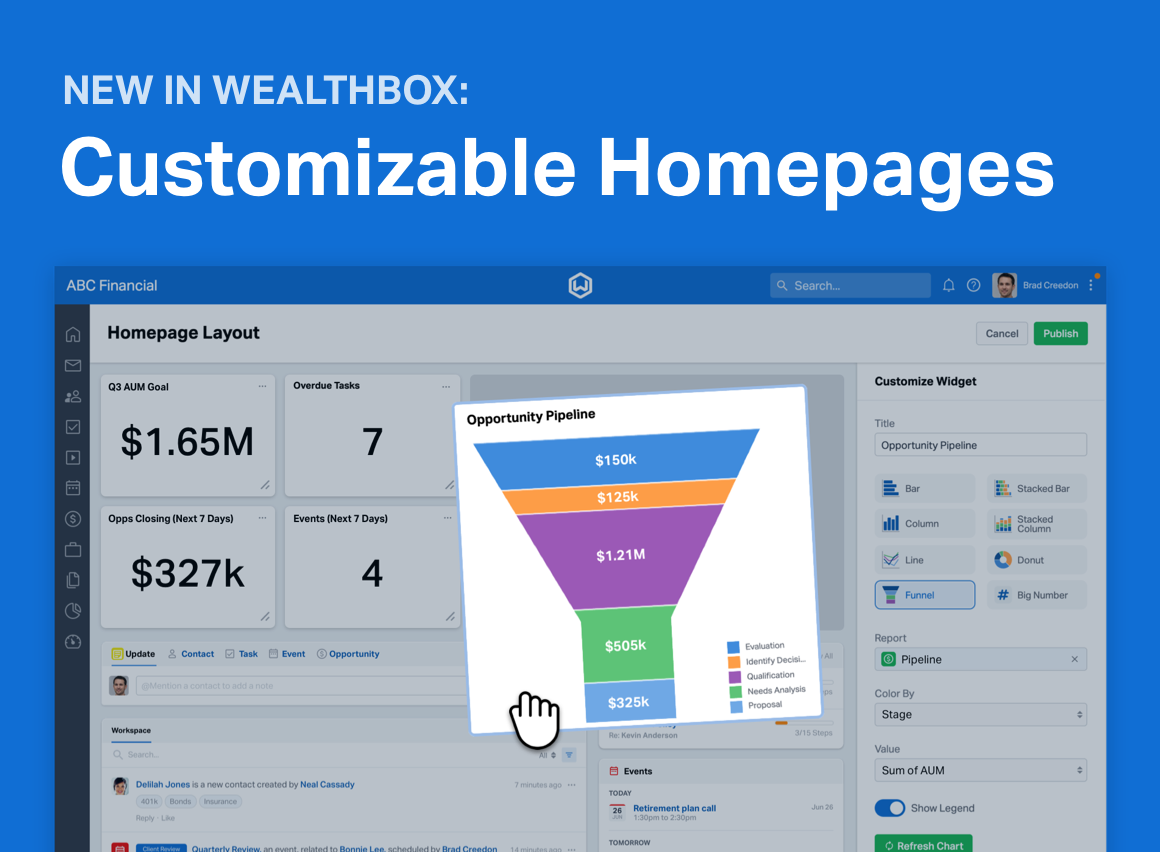 New in Wealthbox: Customizable Homepages